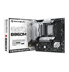 Материнская плата MAXSUN MS-Terminator B860M, LGA1851, B860, 4*DDR5, 4*SATA3, 3*M.2, USB 3.2, USB 2.0, Type-C, 1*PCIEx16, 1*PCIex4, 1*PCIex1, HDMI+DP, mATX