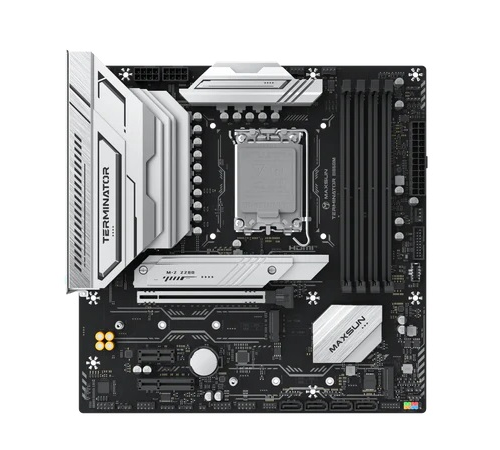 Материнская плата MAXSUN MS-Terminator B860M, LGA1851, B860, 4*DDR5, 4*SATA3, 3*M.2, USB 3.2, USB 2.0, Type-C, 1*PCIEx16, 1*PCIex4, 1*PCIex1, HDMI+DP, mATX