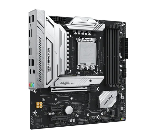 Материнская плата MAXSUN MS-Terminator B860M, LGA1851, B860, 4*DDR5, 4*SATA3, 3*M.2, USB 3.2, USB 2.0, Type-C, 1*PCIEx16, 1*PCIex4, 1*PCIex1, HDMI+DP, mATX