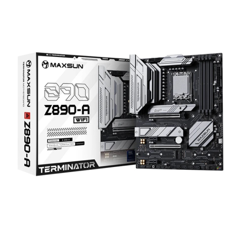 Материнская плата MAXSUN MS-Terminator Z890-A WIFI, LGA1851, Z890, 4*DDR5, 4*SATA3, 4*M.2, USB 3.2, USB 2.0, Type-C, 4*PCIEx16, HDMI+DP, ATX