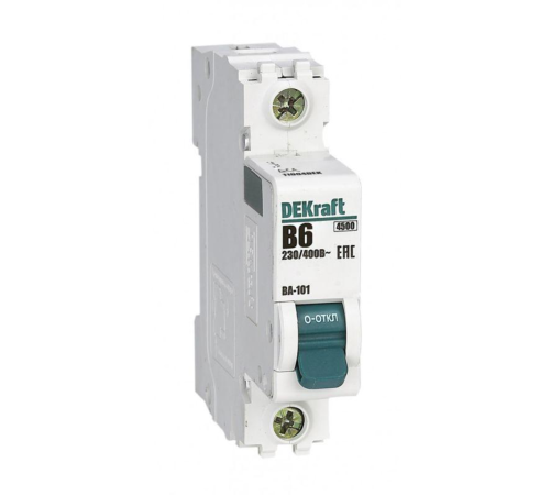 Выключатель автоматический модульный 1п B 6А 4.5кА ВА-101 DEKraft 11004DEK