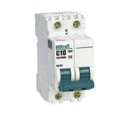 Выключатель автоматический модульный 2п C 10А 4.5кА ВА-101 DEKraft 11065DEK