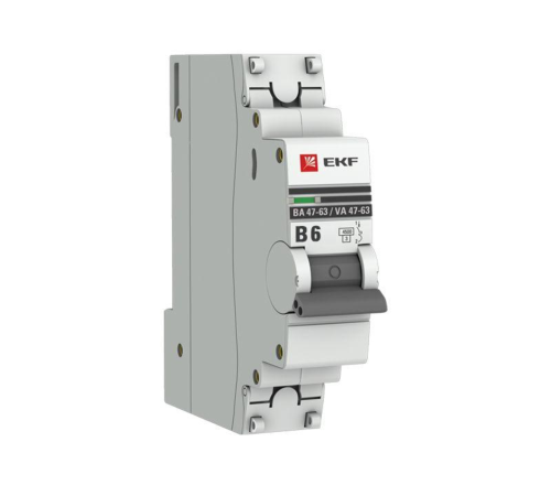 EKF mcb4763-1-06B-pro Автоматический выключатель 1P 6А (В) 4,5kA ВА 47-63 EKF PROxima EKF mcb4763-1-06B-pro Автоматический выключатель 1P 6А (В) 4,5kA ВА 47-63 EKF PROxima