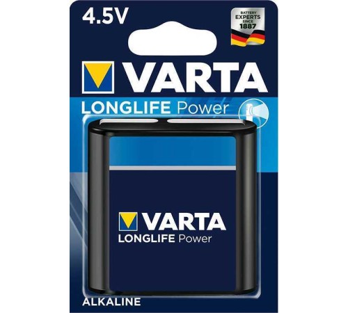 Батарейка Varta LONGLIFE POWER (HIGH ENERGY) 3LR12 BL1 Alkaline 4.5V (4912) (1/10/100) VARTA 4912121411