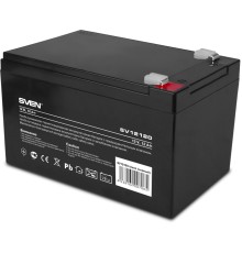 Батарея SVEN SV 12120 (12V 12Ah), напряжение 12В, емкость 12А*ч, макс. ток разряда 180А, макс. ток заряда 3.6А, свинцово-кислотная типа AGM, тип клемм F2 Sven SV-0222012