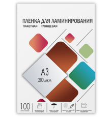 Пленка 303х426 (200 мик) 100 шт. Гелеос Пленка для ламинирования A3, 303х426 (200 мкм) глянцевая 100шт, ГЕЛЕОС [LPA3-200]