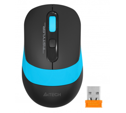 Мышь A4Tech Fstyler FG10S черный/синий оптическая (2000dpi) silent беспроводная USB для ноутбука (4b Мышь A4Tech Fstyler FG10S черный/синий оптическая (2000dpi) silent беспроводная USB для ноутбука (4b