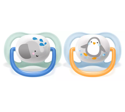 Соска-пустышка Philips Avent SCF080/05 Слон/Пингвин, 0-6 мес, 2 шт, для мальчиков Philips SCF080/05