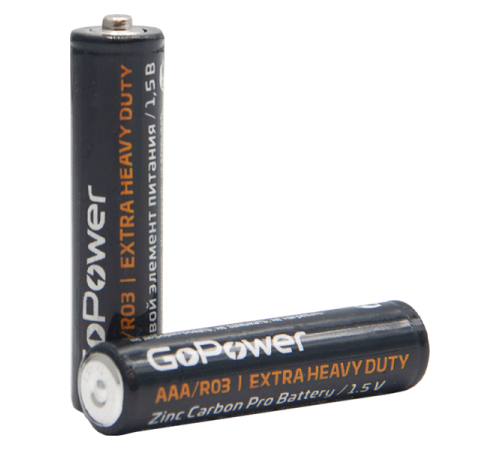 Батарейка GoPower R03 AAA Shrink 4 Heavy Duty 1.5V (4/60/1200) Батарейка GoPower R03 AAA (00-00015593)