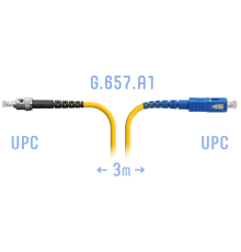 Патчкорд оптический ST/UPC-SC/UPC SM G.657.A1 3 метра