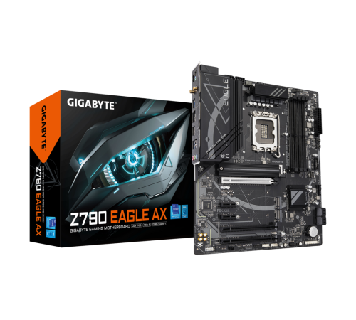 Материнская плата GIGABYTE Z790 EAGLE AX, LGA1700, Z790, 4*DDR5,HDMI+ DP,  4 SATA 6 Гб/с, M2, Audio, Gb LAN, USB 3.2, USB 2.0, Type-C, ATX (Z790 EAGLE AX)