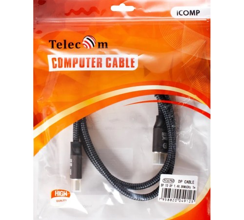 Кабель соединительный DP-DP 1.4V 8K@60Hz 1м, Telecom Pro <TCG750-1M> VCOM Кабель Telecom DisplayPort (m)/DisplayPort (m) - 1 м (TCG750-1M) Кабель соединительный DP-DP 1.4V 8K@60Hz 1м, Telecom Pro <TCG750-1M> VCOM Кабель Telecom DisplayPort (m)/DisplayPort (m) - 1 м (TCG750-1M)