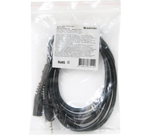 Кабель AUDIO 3.5MM 1.5M JACK02-05 87511 DEFENDER Кабель AUDIO 3.5MM 1.5M JACK02-05 87511 DEFENDER