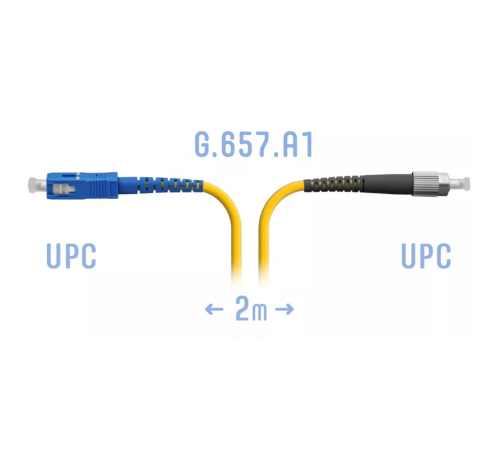Патчкорд оптический FC/UPC-SC/UPC SM G.657.A1 2 метра