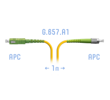 Патчкорд оптический FC/APC-SC/APC SM G.657.A1 1 метр
