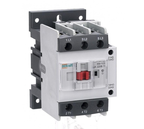 Контактор КМ-103 40А кат. 220В AC 1НО+1НЗ AC-3 DEKraft 22128DEK Контактор КМ-103 40А кат. 220В AC 1НО+1НЗ AC-3 DEKraft 22128DEK