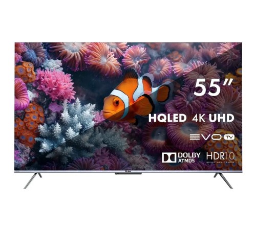 55" Телевизор HAIER Smart TV S3, QLED, 4K Ultra HD, серебристый, СМАРТ ТВ, Android[DH1VMDD02RU]