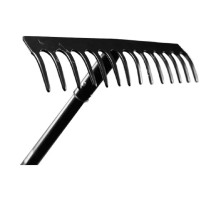 Грабли прямые 14 зубьев, сталь, с металлическим черенком [73/7/1/13]