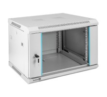 Exegate EX298599RUS Шкаф телекоммуникационный 19" настенный 6U ExeGate EC-WM-6U.450.G.GREY (19”, 6U, 600x450x370mm (ШхГхВ), передняя дверь закаленное стекло, съемные боковые панели, пыле- и влагозащит