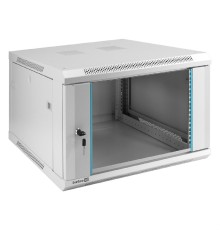 Exegate EX298600RUS Шкаф телекоммуникационный 19" настенный 6U ExeGate EC-WM-6U.600.G.GREY (19”, 6U, 600x600x370mm (ШхГхВ), передняя дверь закаленное стекло, съемные боковые панели, пыле- и влагозащит