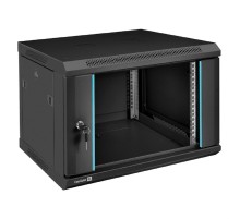 Exegate EX298605RUS Шкаф телекоммуникационный 19" настенный 6U ExeGate EC-WM-6U.450.G.BLACK (19”, 6U, 600x450x370mm (ШхГхВ), передняя дверь закаленное стекло, съемные боковые панели, пыле- и влагозащи