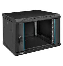 Exegate EX298605RUS Шкаф телекоммуникационный 19" настенный 6U ExeGate EC-WM-6U.450.G.BLACK (19”, 6U, 600x450x370mm (ШхГхВ), передняя дверь закаленное стекло, съемные боковые панели, пыле- и влагозащи