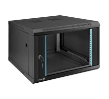 Exegate EX298606RUS Шкаф телекоммуникационный 19" настенный 6U ExeGate EC-WM-6U.600.G.BLACK (19”, 6U, 600x600x370mm (ШхГхВ), передняя дверь закаленное стекло, съемные боковые панели, пыле- и влагозащи