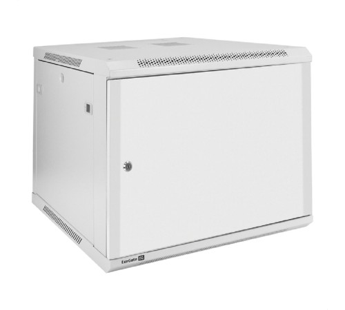 Exegate EX298614RUS Шкаф телекоммуникационный 19" настенный 9U ExeGate EC-WM-9U.600.M.GREY (19”, 9U, 600x600x500mm (ШхГхВ), передняя дверь металл, съемные боковые панели, пыле- и влагозащита IP23, све