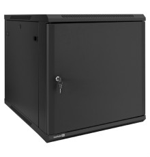 Exegate EX298622RUS Шкаф телекоммуникационный 19" настенный 12U ExeGate EC-WM-12U.600.M.BLACK (19”, 12U, 600x600x635mm (ШхГхВ), передняя дверь металл, съемные боковые панели, пыле- и влагозащита IP23,