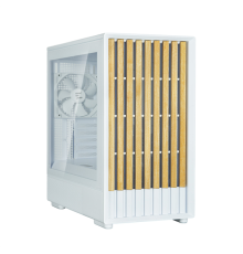 Корпус Zalman P10 NAMU, MATX, WHITE, WINDOW, FRONT COVER WALNUT, 2x3.5", 3x2.5", 1xUSB TYPE-C, 1xUSB3.0, FRONT 2x120mm, REAR 1x120mm ARGB