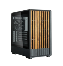 Корпус Zalman P10 NAMU, MATX, BLACK, WINDOW, FRONT COVER WALNUT, 2x3.5", 3x2.5", 1xUSB TYPE-C, 1xUSB3.0, FRONT 2x120mm, REAR 1x120mm ARGB