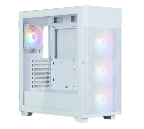 Корпус ZALMAN S5 NEO, ATX, WHITE, WINDOW, 2xCOMBO (3.5" or 2.5"), 4x2.5", 1xUSB2.0, 1xUSB3.1, FRONT 3x120mm FRGB, REAR 1x120mm FRGB