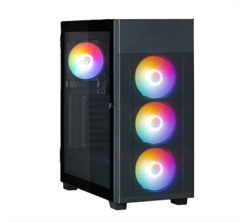 Корпус ZALMAN S5 NEO, ATX, BLACK, WINDOW, 2xCOMBO (3.5" or 2.5"), 4x2.5", 1xUSB2.0, 1xUSB3.1, FRONT 3x120mm FRGB, REAR 1x120mm FRGB