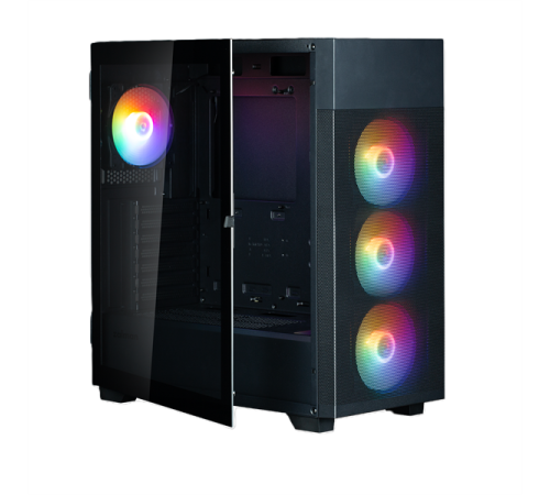 Корпус ZALMAN S5 NEO, ATX, BLACK, WINDOW, 2xCOMBO (3.5" or 2.5"), 4x2.5", 1xUSB2.0, 1xUSB3.1, FRONT 3x120mm FRGB, REAR 1x120mm FRGB