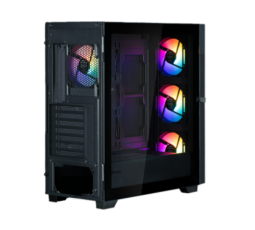 Корпус ZALMAN S5 NEO, ATX, BLACK, WINDOW, 2xCOMBO (3.5" or 2.5"), 4x2.5", 1xUSB2.0, 1xUSB3.1, FRONT 3x120mm FRGB, REAR 1x120mm FRGB