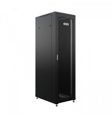 NTSS Шкаф напольный универсальный серверный NTSS R 18U 600х800мм, 4 профиля 19, двери перфорированная и сплошная металл, боковые стенки съемные, регулируемые опоры, разобранный, черный RAL 9005 NTSS-R