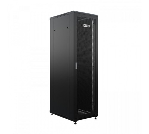 NTSS Шкаф напольный универсальный серверный NTSS R 18U 600х800мм, 4 профиля 19, двери перфорированная и сплошная металл, боковые стенки съемные, регулируемые опоры, разобранный, черный RAL 9005 NTSS-R
