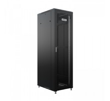 NTSS Шкаф напольный универсальный серверный NTSS R 18U 600х800мм, 4 профиля 19, двери перфорированная и перфорированная, боковые стенки съемные, регулируемые опоры, разобранный, черный RAL 9005 NTSS-R