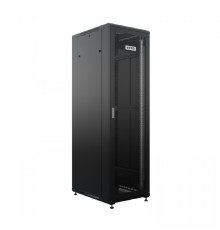 NTSS Шкаф напольный универсальный серверный NTSS R 18U 600х800мм, 4 профиля 19, двери перфорированная и перфорированная, боковые стенки съемные, регулируемые опоры, разобранный, черный RAL 9005 NTSS-R