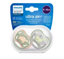 Пустышка ultra air, черепашка/кит, 6-18 мес., 2 шт. Philips Пустышка ultra air, черепашка/кит, 6-18 мес., 2 шт. (SCF085/60)