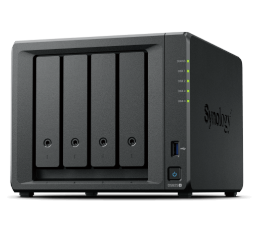Synology DS925+ Сетевое хранилище NAS AMD Ryzen V1500B 2.2 GHz 4 GB DDR4 ECC SODIMM /3.5" SATA HDD / SSD SATA 2,5 дюйма / M.2 2280 NVMe SSD / Hot Swap /