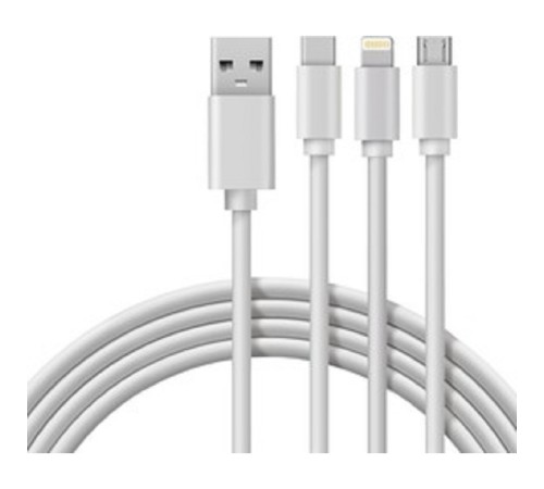 Кабель USB 3в1 Type-С (3A), Lightning (2,4A), micro USB (2A) 1м, ПВХ REXANT