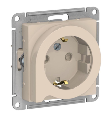 Systeme electric ATN000247 ATLASDESIGN РОЗЕТКА с заземлением со шторками с выталк., 16А, механизм, БЕЖЕВЫЙ