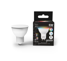 Лампа светодиодная Gauss 101106406 6Вт цок.:GU10 софит 175B св.свеч.RGBW MR16 (упак.:1шт)