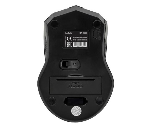 Exegate EX280436RUS Беспроводная мышь Exegate SR-9034 <black, optical, 4btn/scroll, 1600dpi, USB> Color box