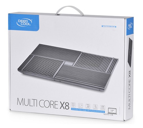 Подставка для ноутбука Deepcool MULTI CORE X8 (MULTICOREX8) 17"381x268x29мм 23дБ 2xUSB 4x 100ммFAN 1290г алюминий/пластик черный