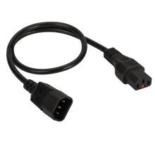 Кабель Lanmaster LAN-PP13L/14-0.5-BK C13-С14 проводник.:3x0.75мм2 0.5м 220В (упак.:1шт) черный