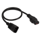 Кабель Lanmaster LAN-PP13L/14-1.0-BK C13-С14 проводник.:3x0.75мм2 1м 220В (упак.:1шт) черный