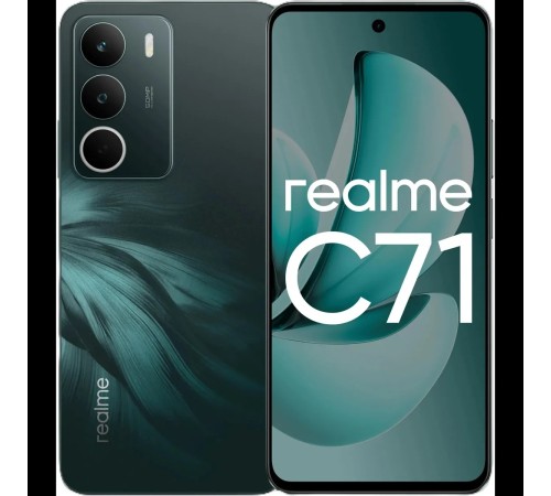 Смартфон Realme RMX5303 C71 256Gb 8Gb зеленый моноблок 3G 4G 2Sim 6.67" 720x1604 Android 15 50Mpix 802.11 a/b/g/n/ac NFC GPS GSM900/1800 GSM1900 FM
