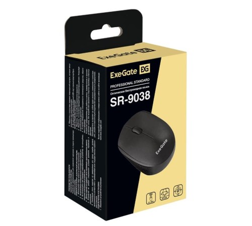 Exegate EX295309RUS Беспроводная мышь ExeGate Professional Standard SR-9038 (радиоканал 2,4 ГГц, USB, оптическая, 1200dpi, 3 кнопки и колесо прокрутки, черная, Color Box) Exegate EX295309RUS Беспроводная мышь ExeGate Professional Standard SR-9038 (радиоканал 2,4 ГГц, USB, оптическая, 1200dpi, 3 кнопки и колесо прокрутки, черная, Color Box)